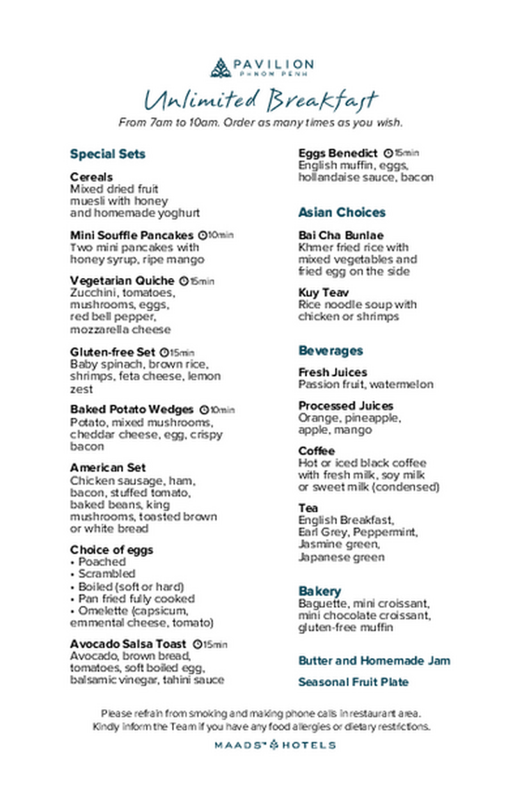 A&#x20;la&#x20;carte&#x20;Breakfast&#x20;Menu