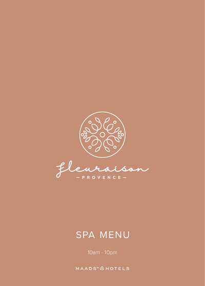 Fleuraison Spa Menu