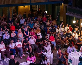 audience at live performance, Aquation Theatre, Phnom Penh