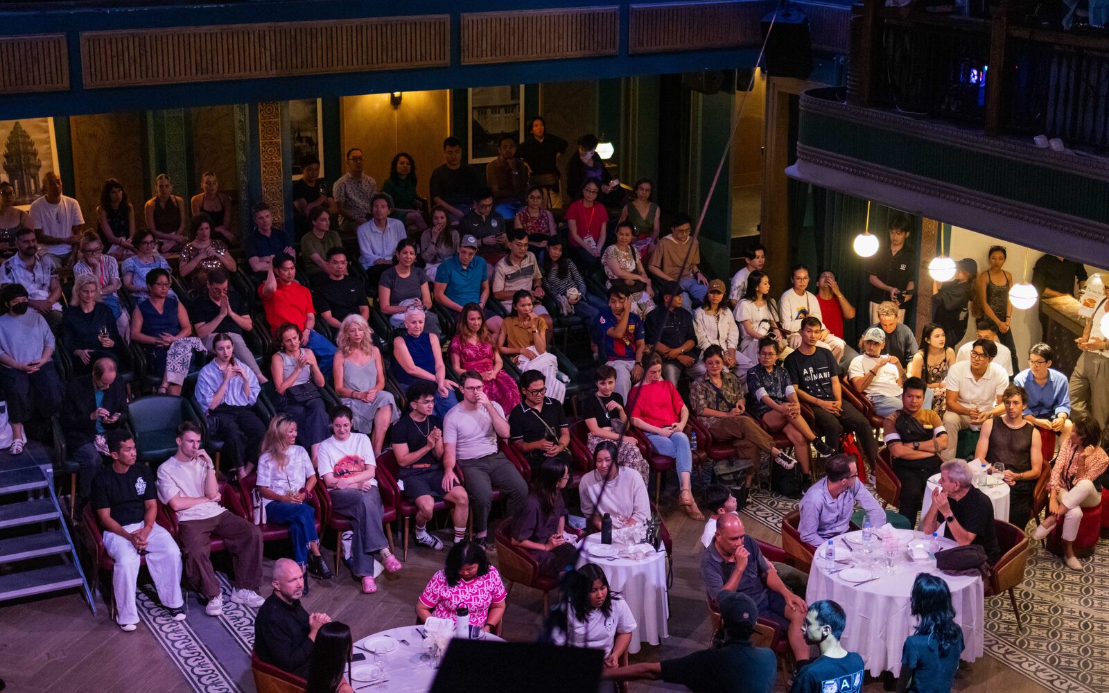 audience at live performance, Aquation Theatre, Phnom Penh