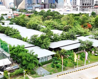 office park and tree planting on Diamond Island, Phnom Penh