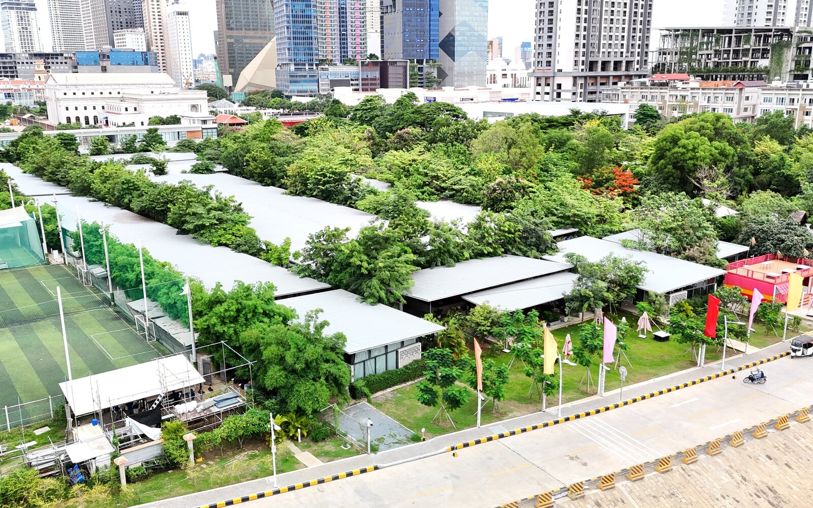 office park and tree planting on Diamond Island, Phnom Penh