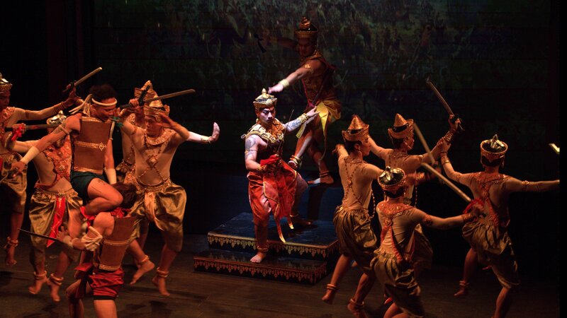 classical Khmer dance performance at Aquation Theatre, Phnom Penh