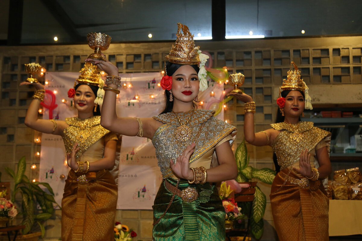 Ritual blessing dance for Pavilion hotel 17th Anniversary, Phnom Penh, Cambodia