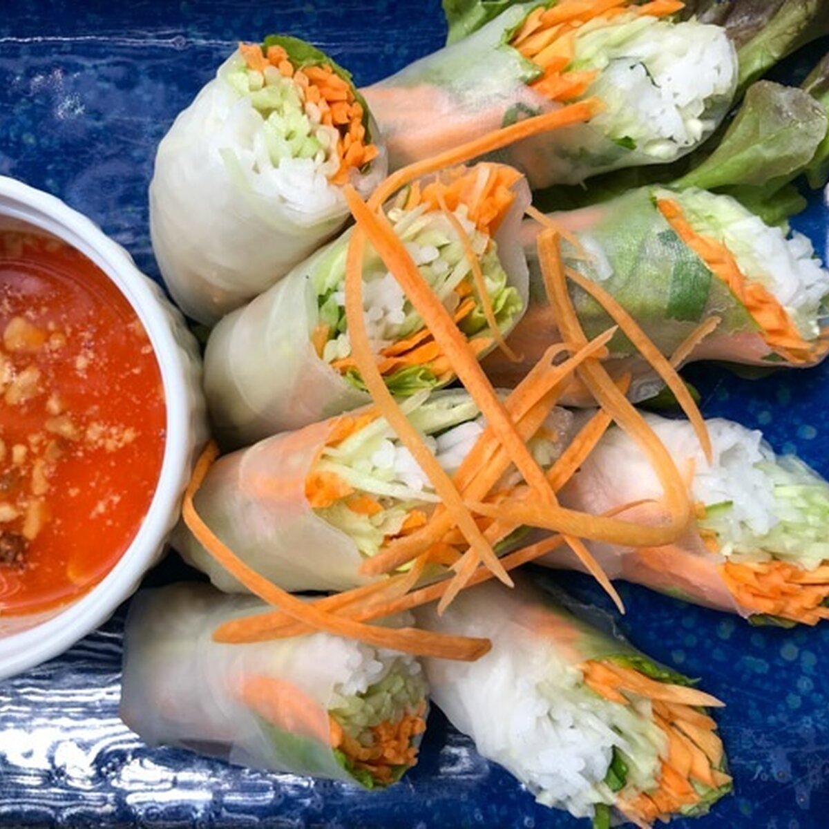 Pavilion Phnom Penh vegan spring rolls