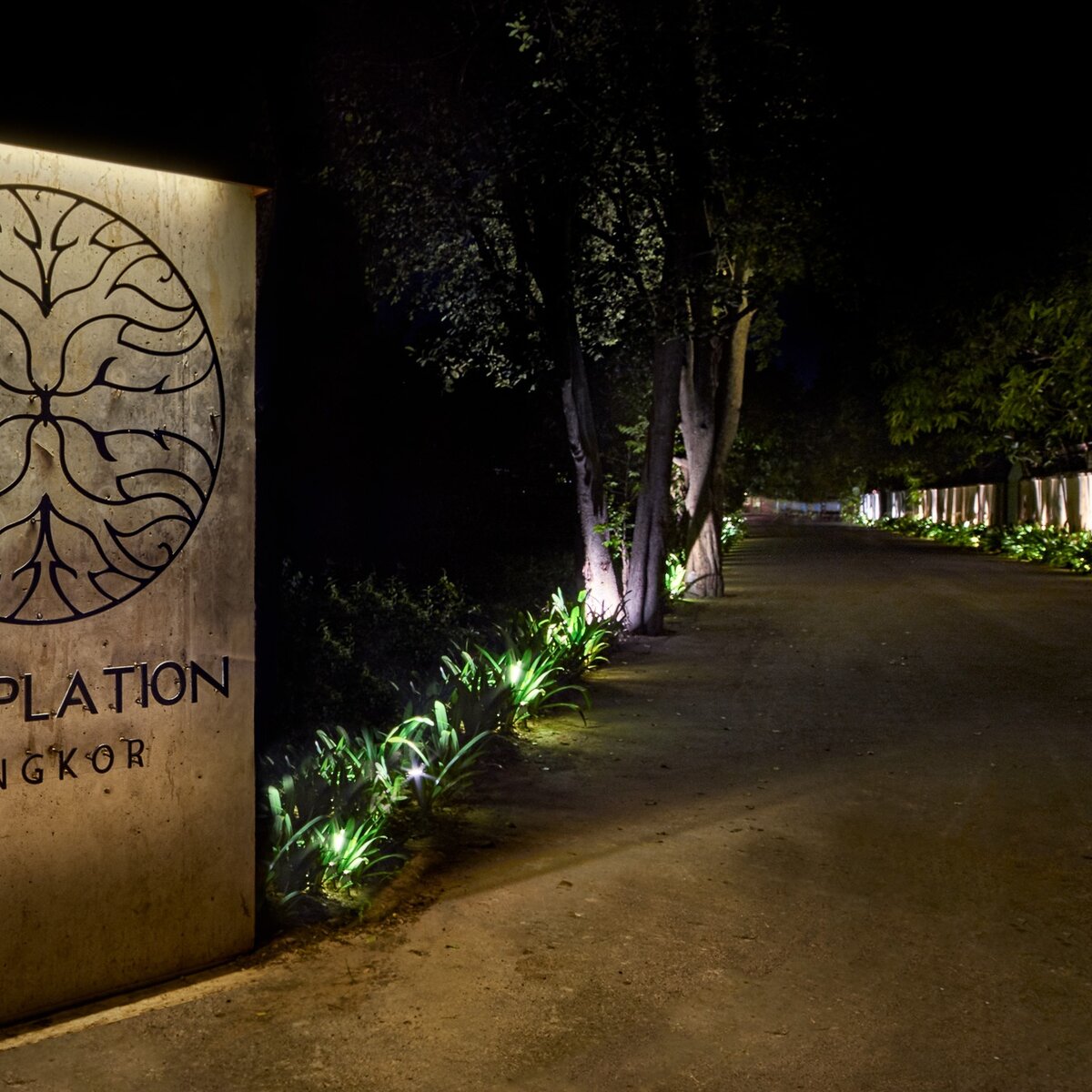 Templation Hotel Driveway Night